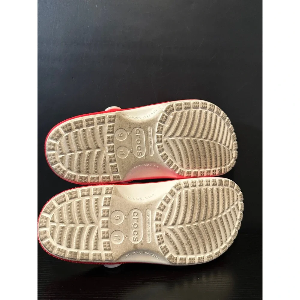 Crocs Sonic the Hedgehog Classic Clogs Red White Mens 9 Womens 11 Shoes